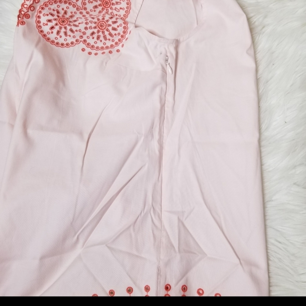 🥳HP🥳 J. Crew Pink Red EmbroideSleeveless Top - Picture 7 of 8